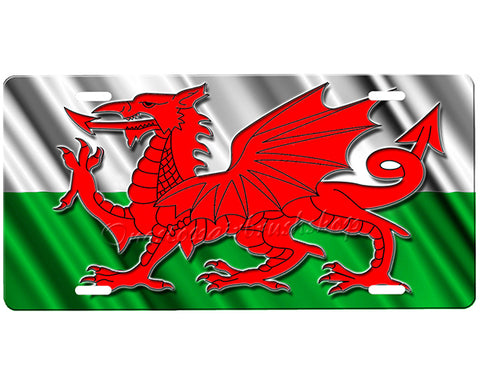 Welsh Flag License Plate